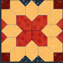 Hexagons, 90 degree (POTC) with 1" squares, - 6021 - includes cutting mat