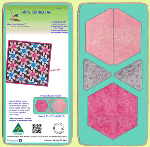Hexagon Set, (6034) whole Hex, 2 1/2" sides matching half hexagon and equilateral triangles