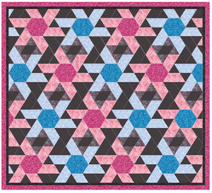 Hexagon Set, (6034) whole Hex, 2 1/2" sides matching half hexagon and equilateral triangles