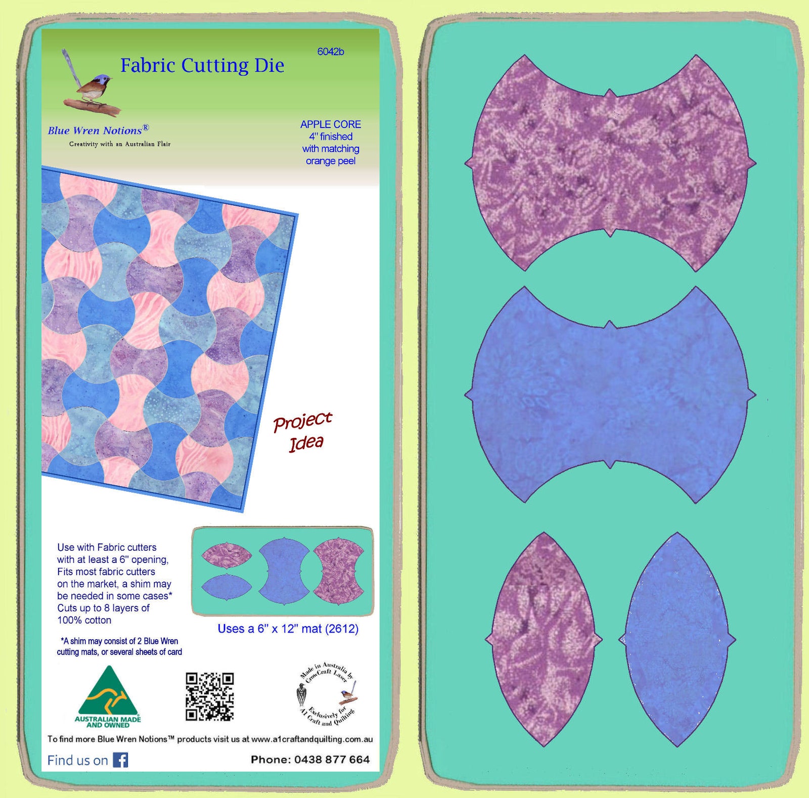 Apple Core - 4" finished, with matching orange peel - 6042b