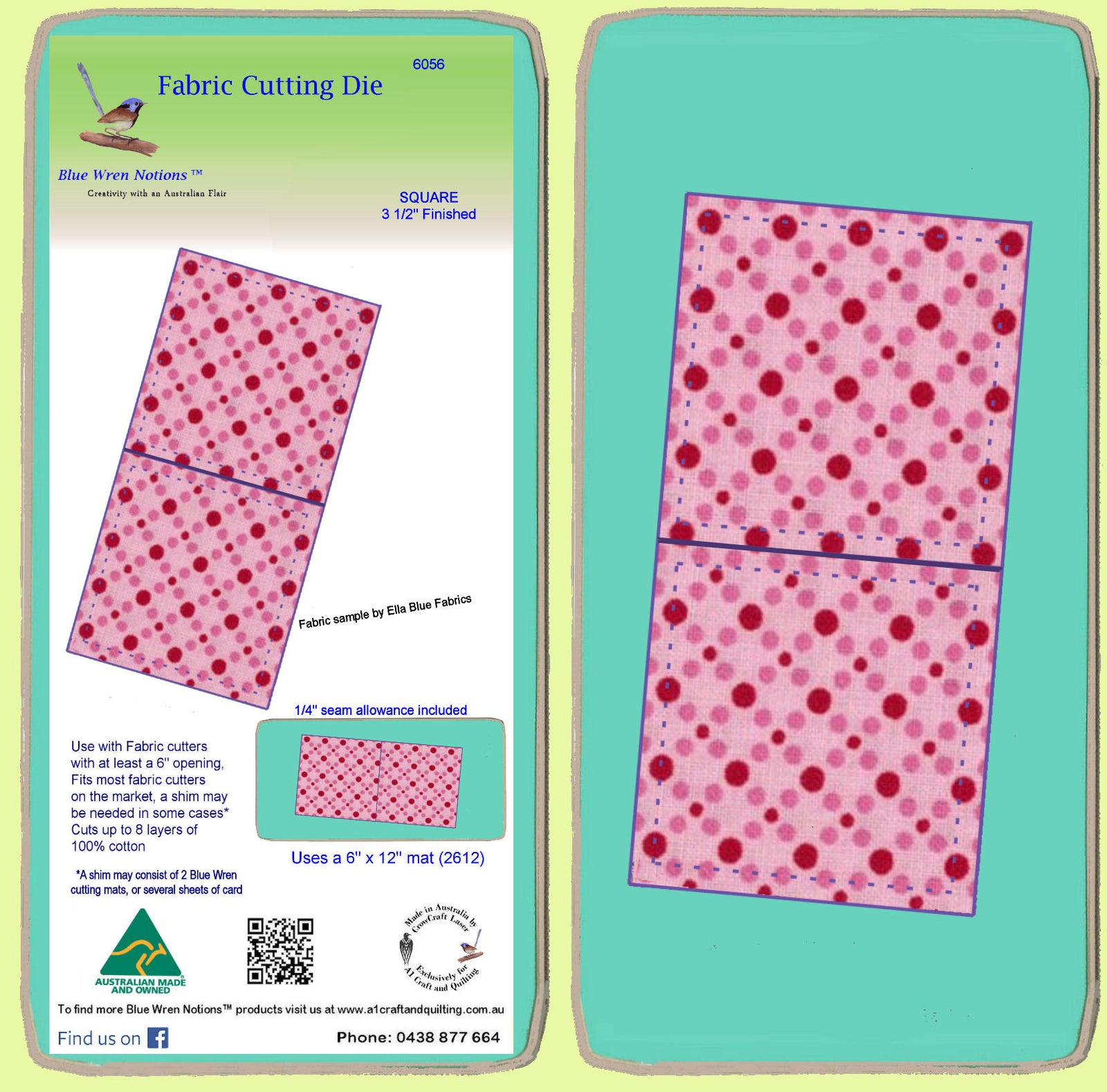 Squares 4" cut (3½" finished) Multi x 2 - 6056 - Mat Included