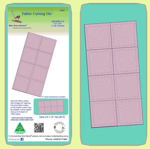 Squares 2 ¼" cut   (1 3/4" finished) x 8 - 6058 - Blue Wren Cutting Die, Mat and cover included