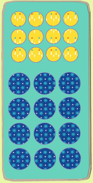 Circles 1" & 1 1/2"  - Multi x 12 each  - 6060 - includes cutting mat