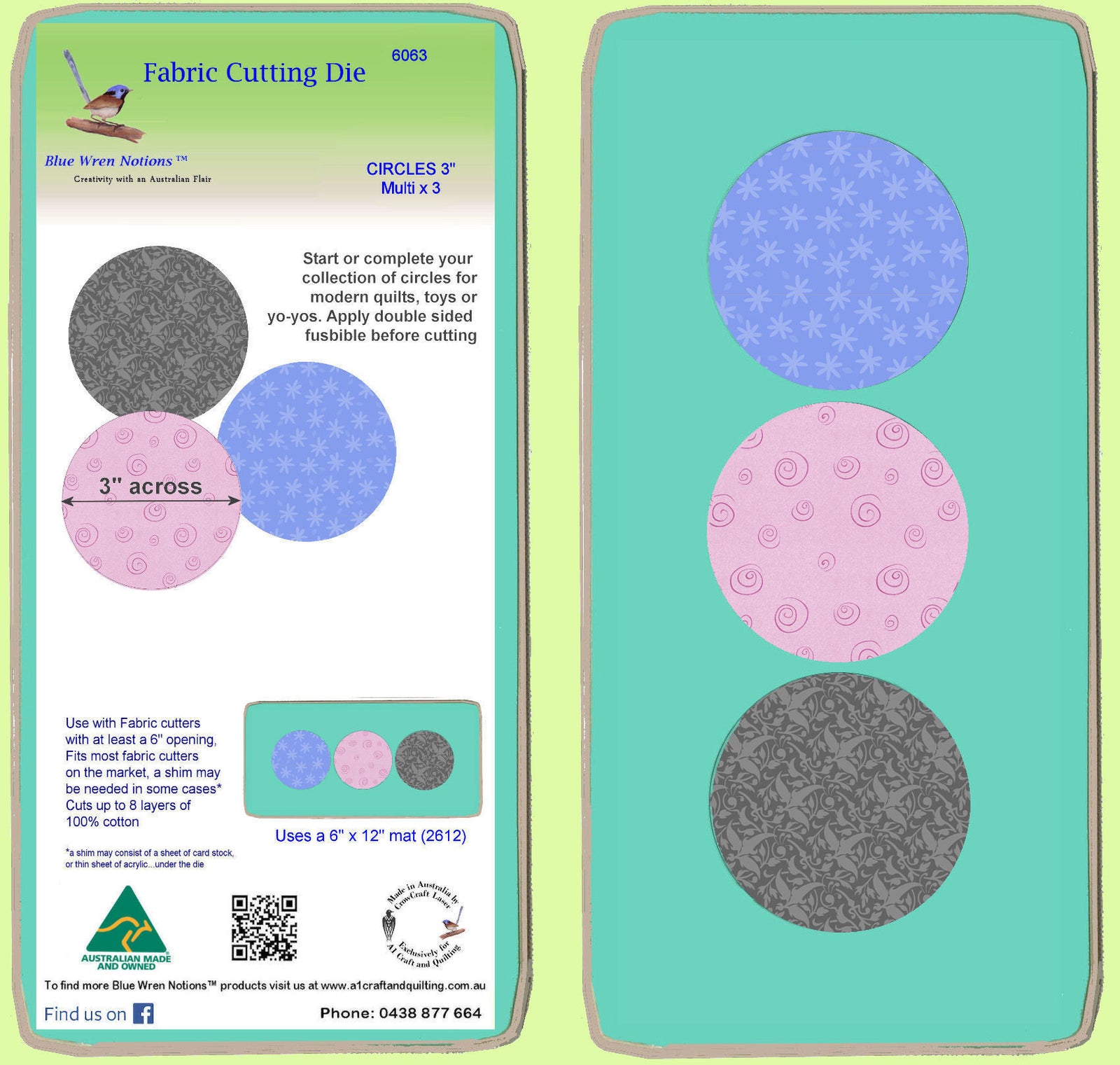 Circles 3" Multi x 3 - 6063 - includes mat