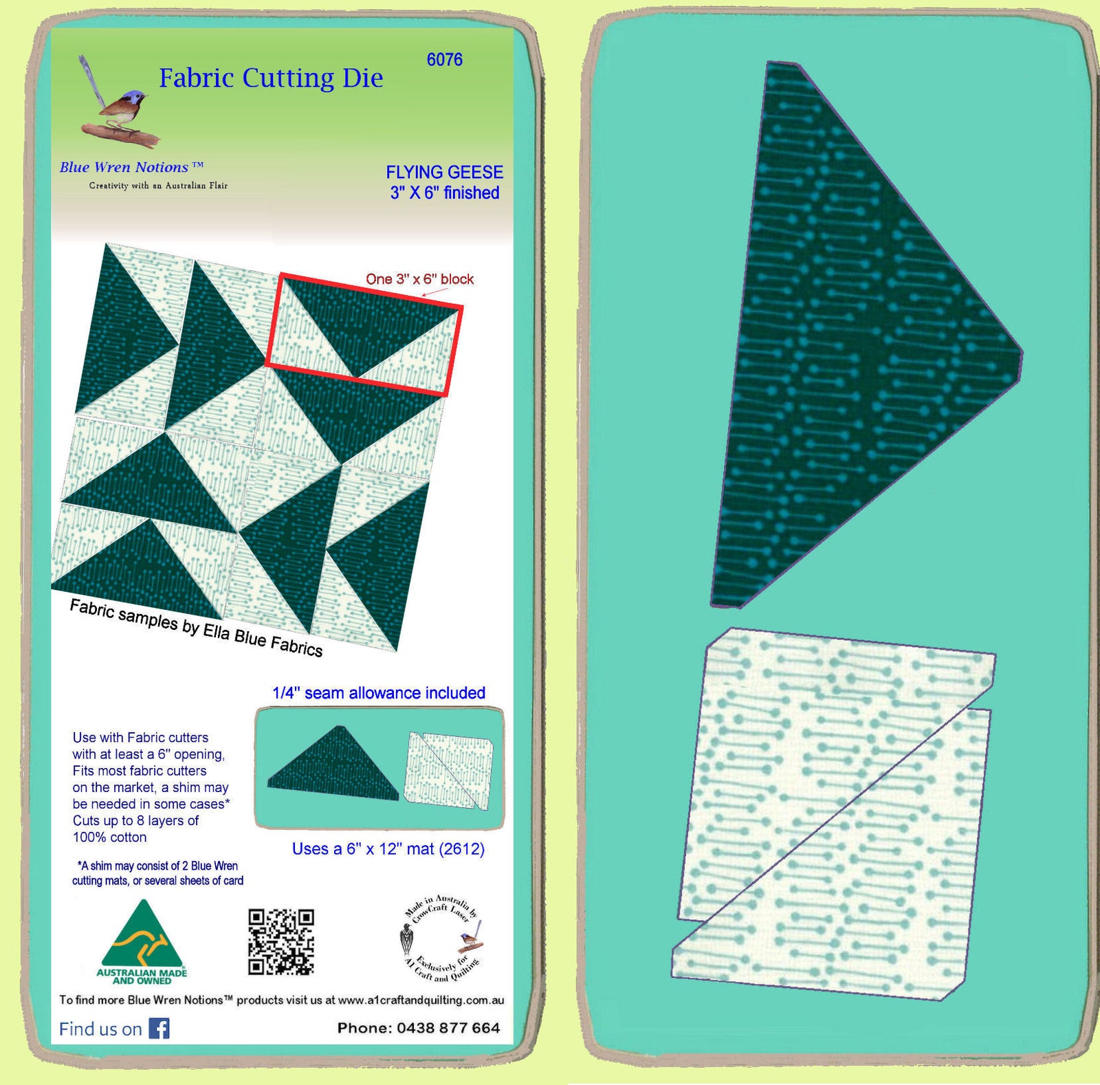 Flying Geese - 6" x 3" finished - 6076 - Mat included