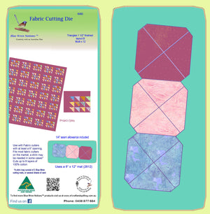 Triangle, Half Square,1 ½" finished, - Multi x 12 - 6081b Mat Included