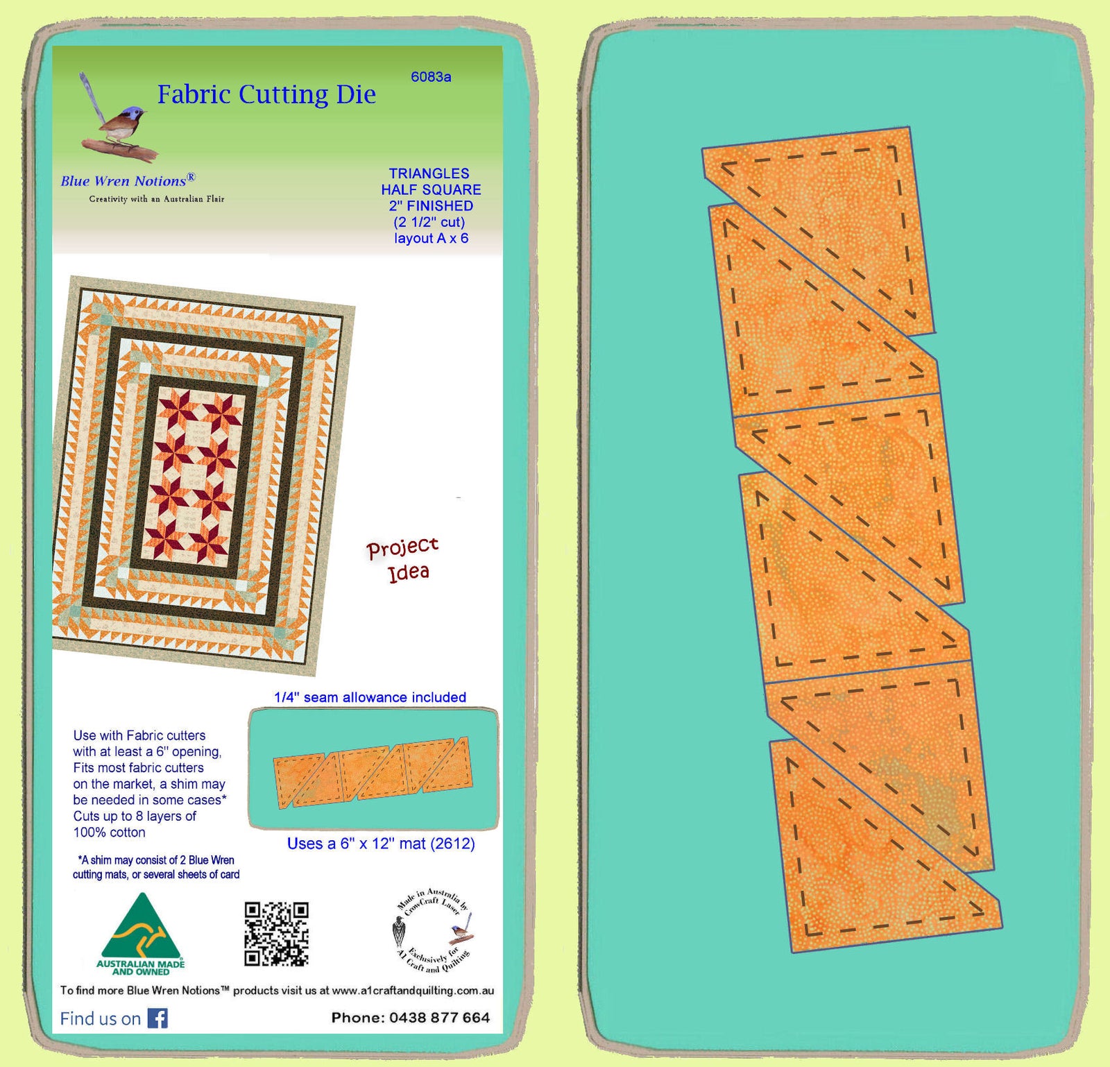 Triangle, Half Square 2 1/2" sides, 2" finished-  6083a