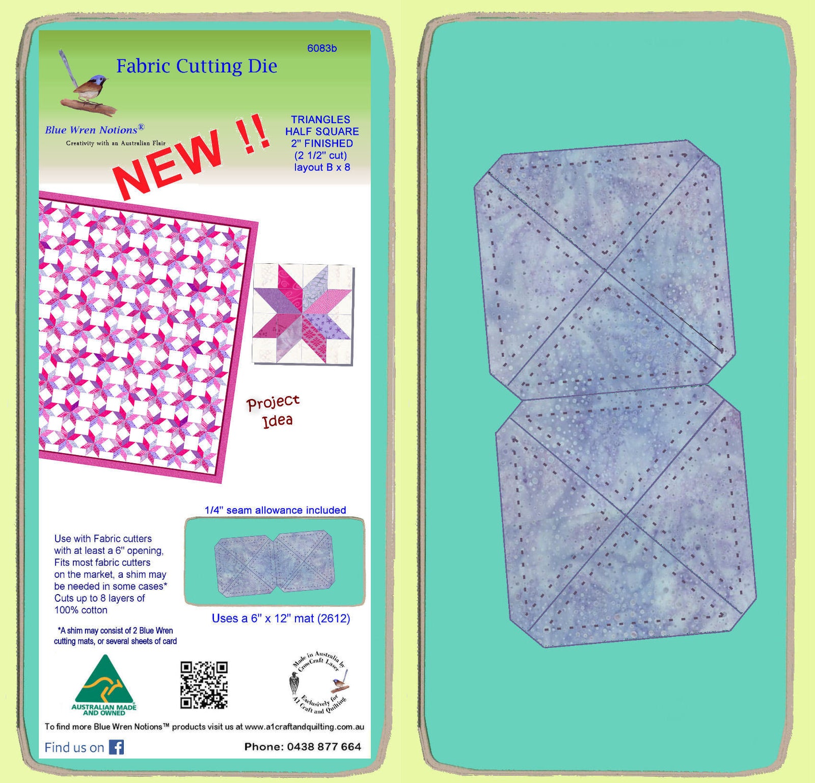 Triangle, Half Square 2 1/2" cut sides, 2" finished-  6083b