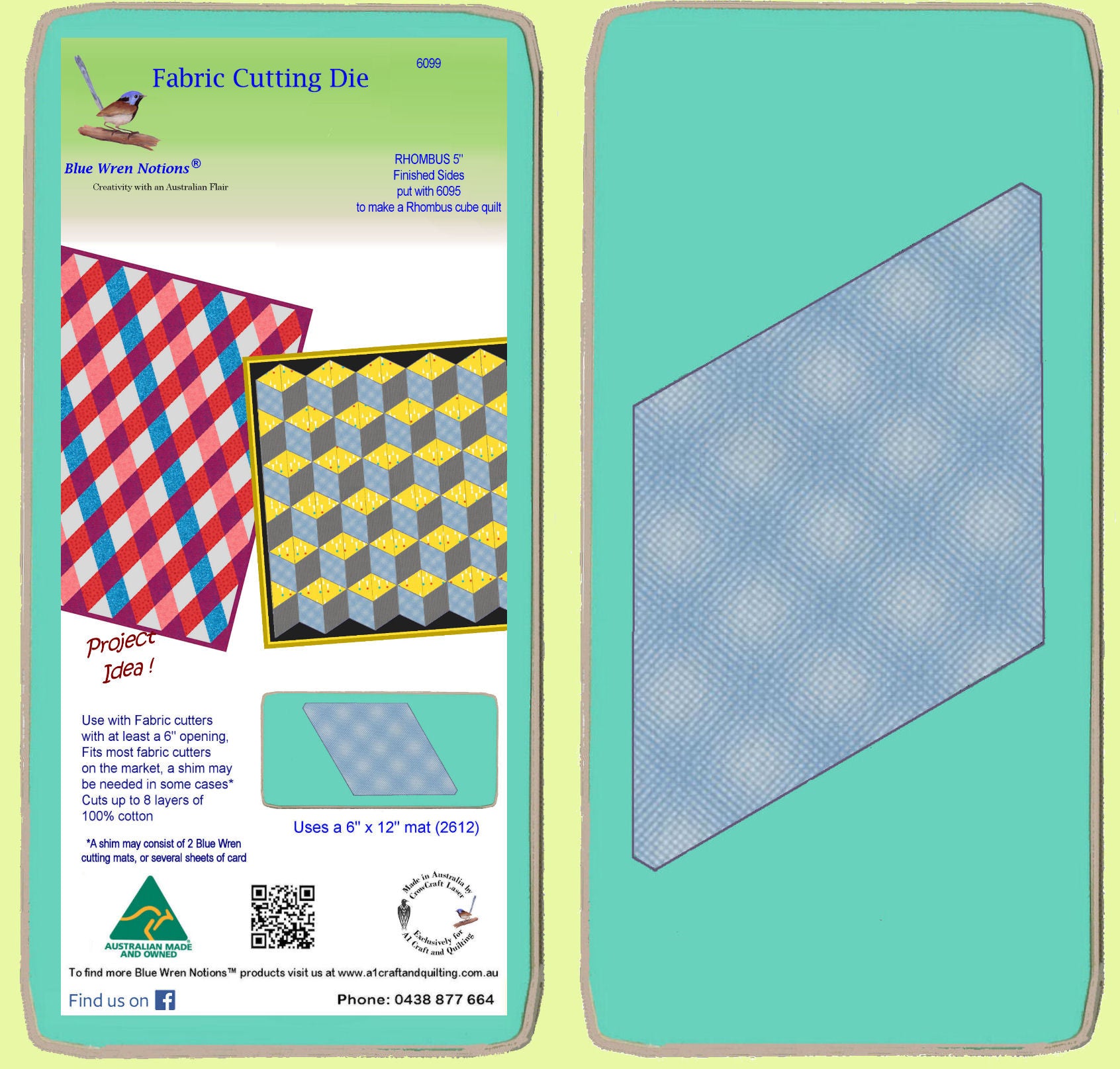 Rhombus/Diamond 5" finished sides - 6099 - includes cutting mat