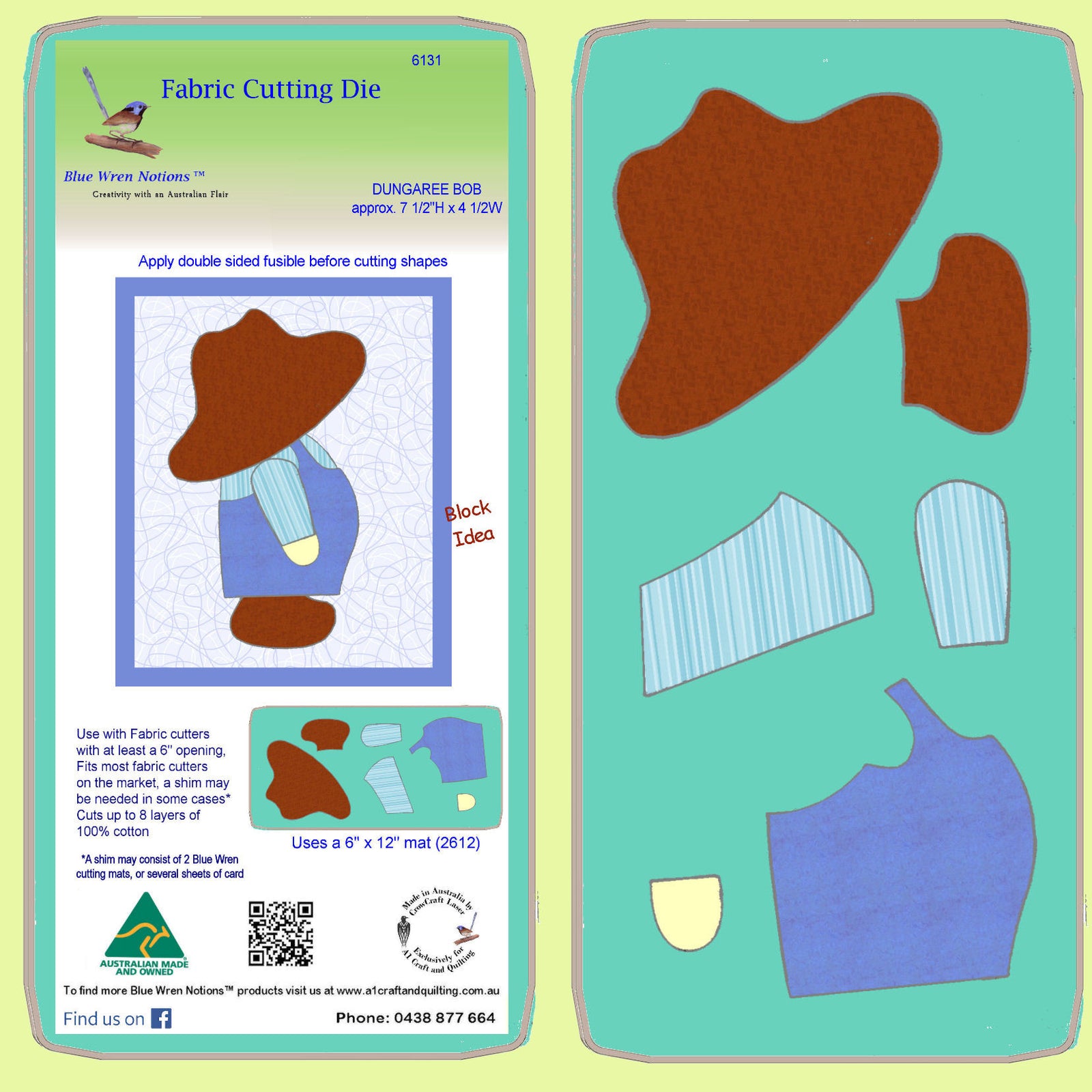 Dungaree Bob - Appliqué classic - 6131, Mat Included