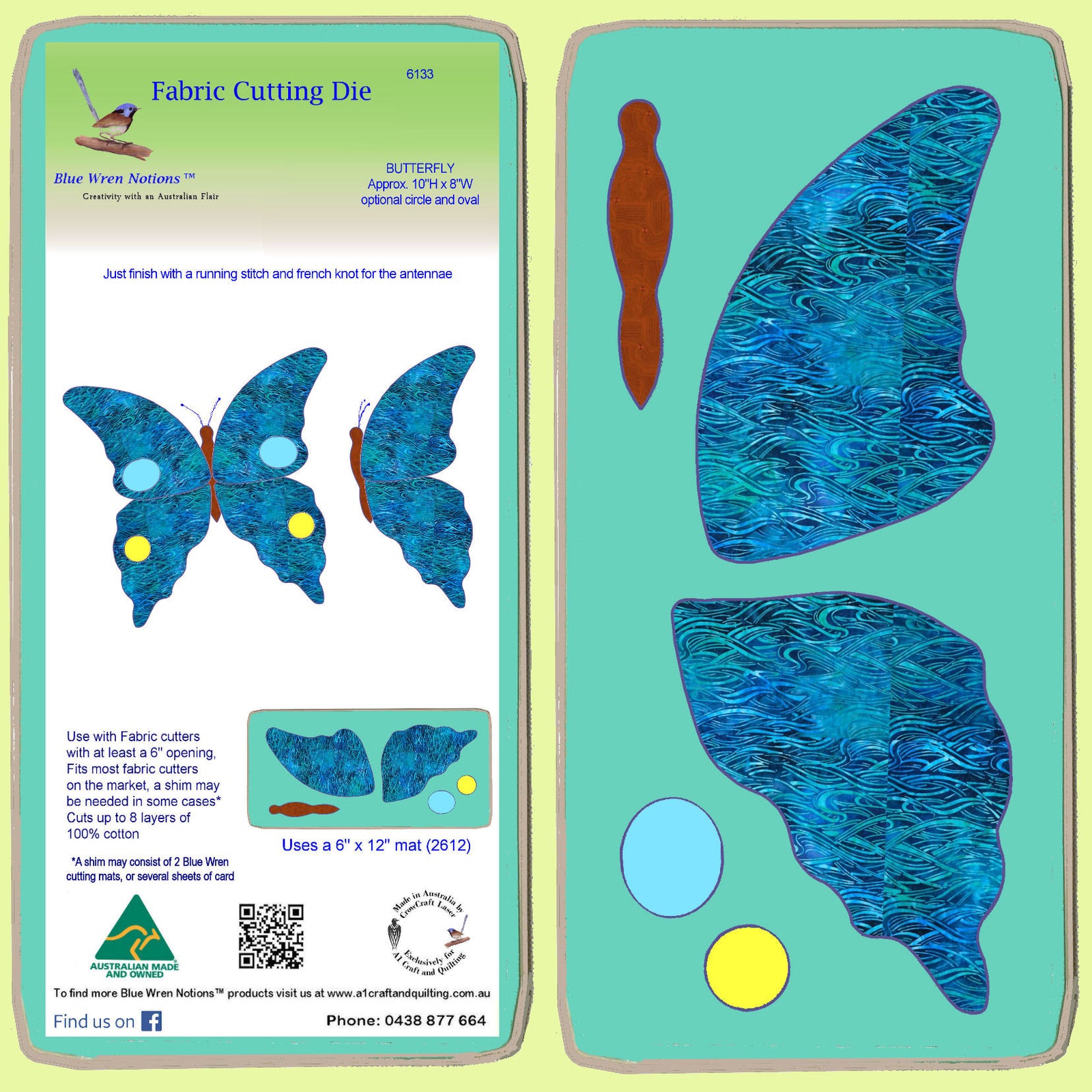 Butterfly 10" x 8" approx, - 6133 - Mat Included