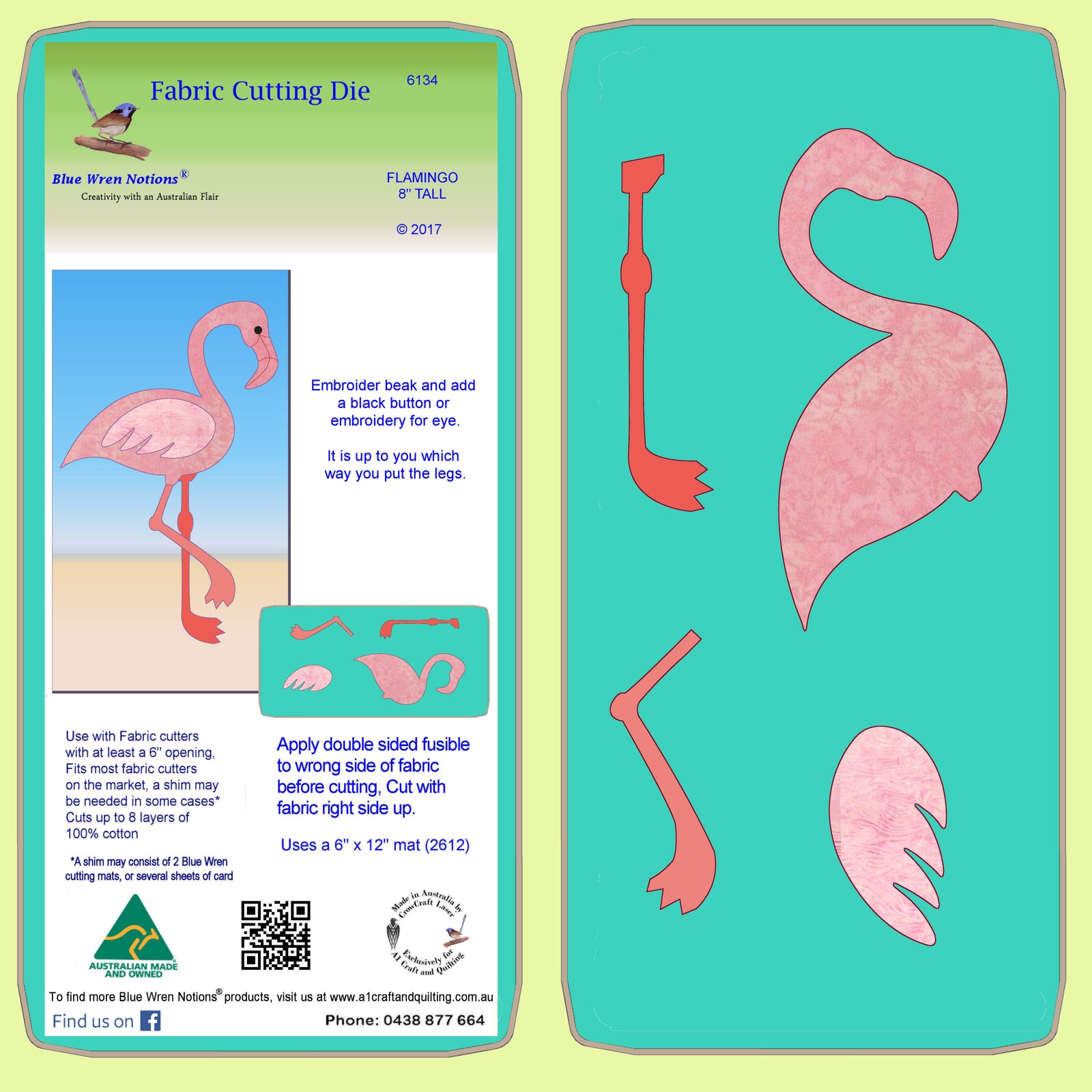 Flamingo - 8" tall - 6134 - Mat included