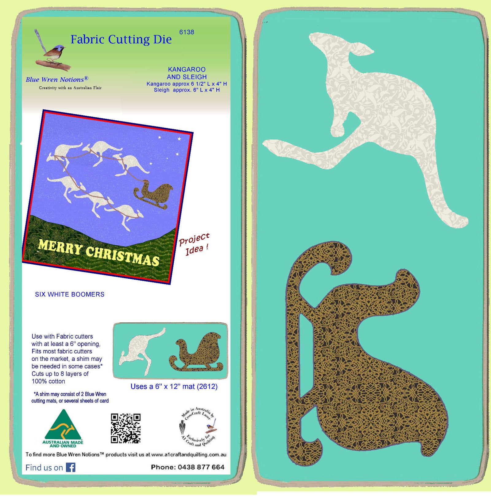 Kangaroo and Sleigh - 6138 - complete with mat