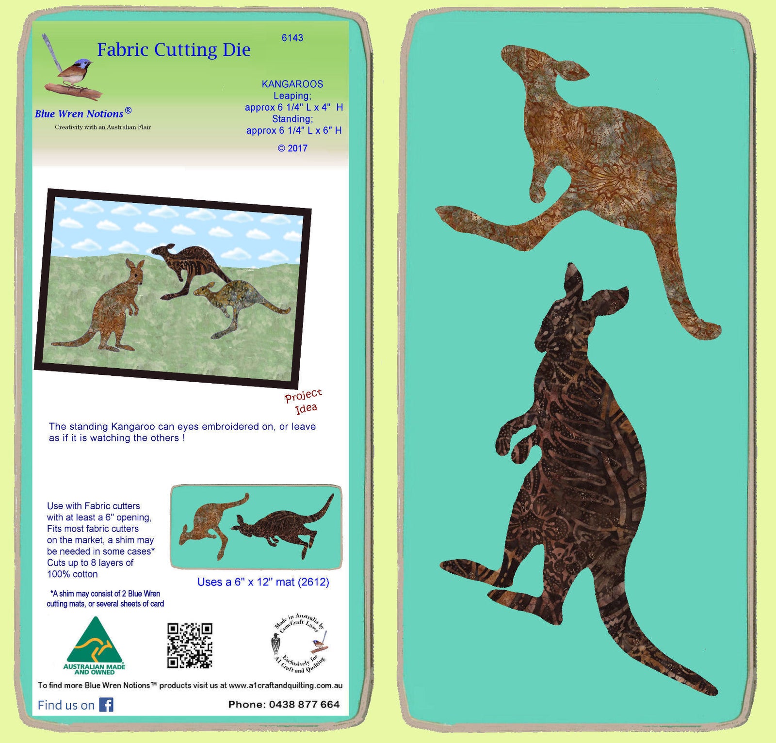 Kangaroos x 2  - 6143 - complete with mat