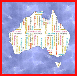 Australia - Map - Approx 6 1/2" across- 6147 - includes cutting mat