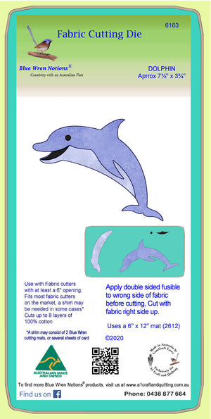 Dolphin- Approx 7½" x 3¾"- 6163 - Mat included