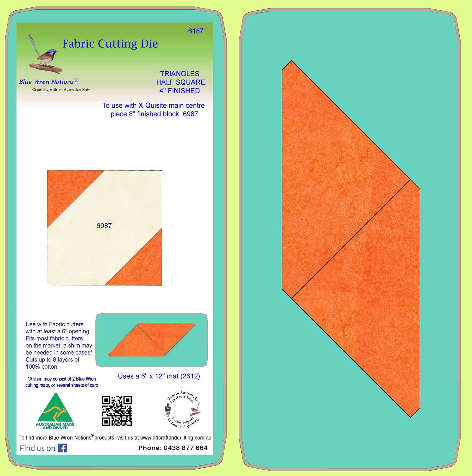 Triangle, Half Square 4" finished-  6187