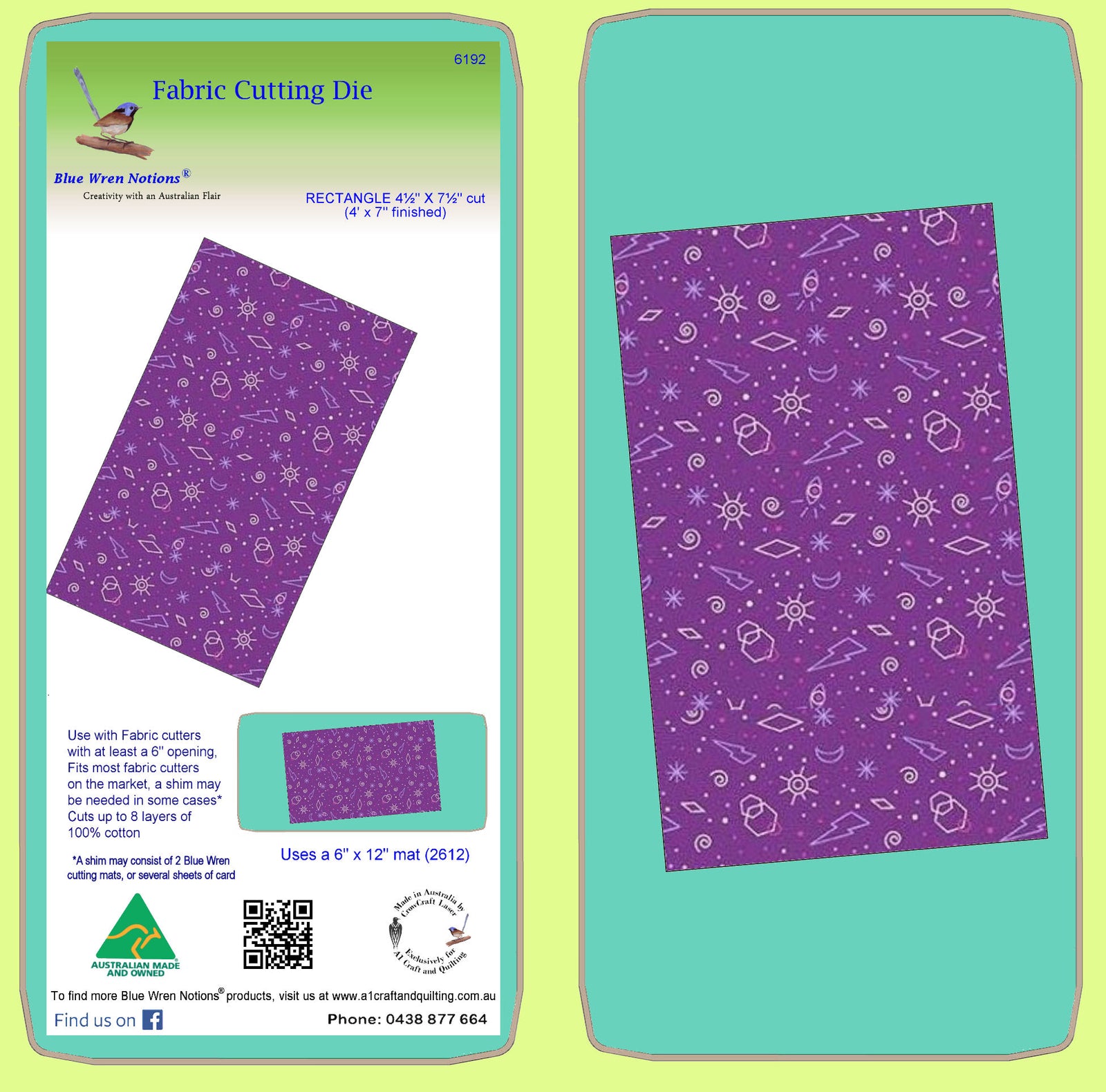 Rectangle 4½" x 7½" cut, (4"x 7") finished - 6192 - mat included