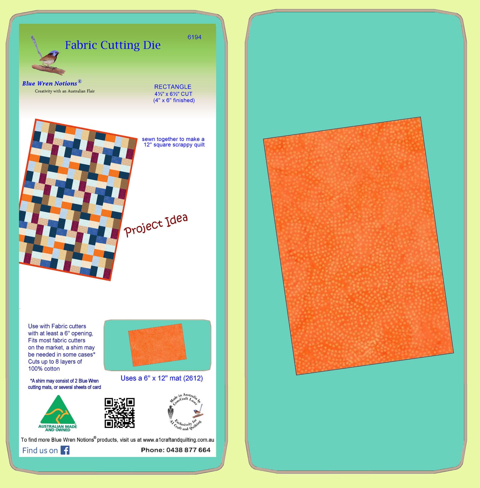 Rectangle 4½" x 6½" cut, (4"x 6") finished 6194- mat included