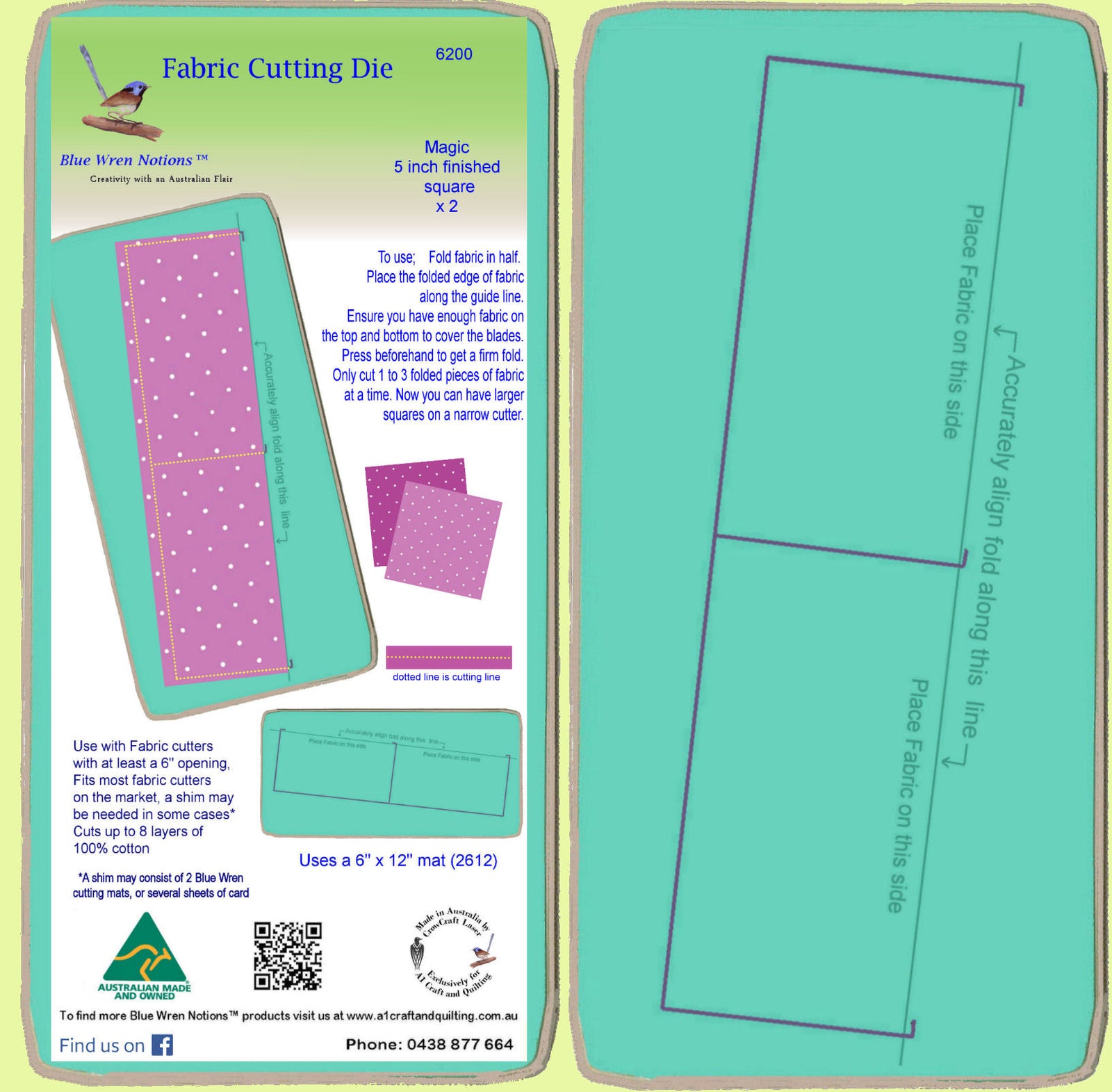 Squares, "Magic Series" 5½ inch cut, 5" finished  x 2  - 6200- Mat included