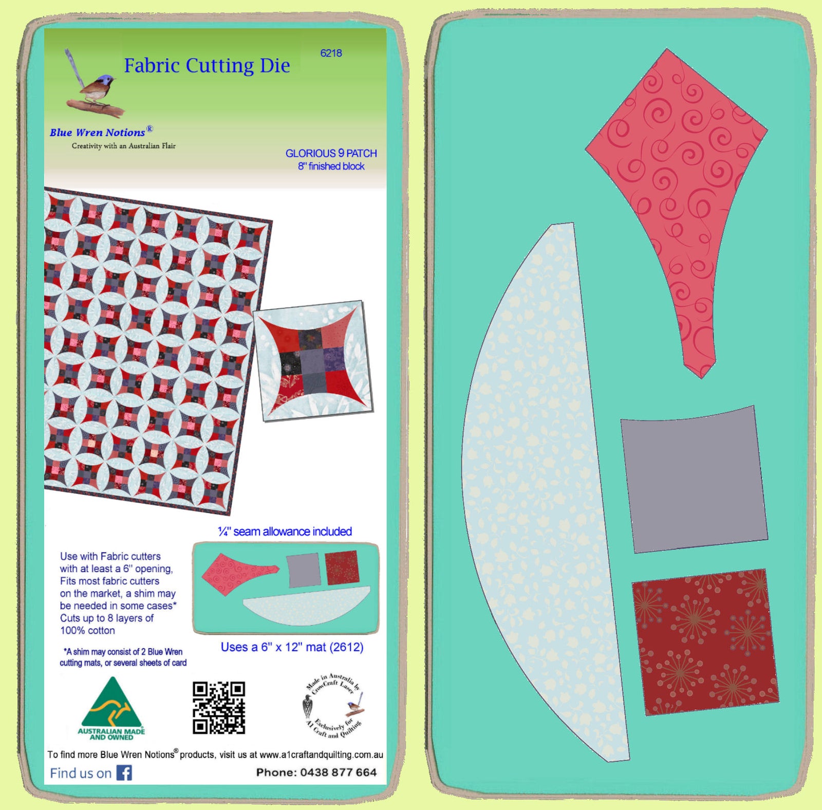 Glorious 9 Patch - (8" finished Block) -  6218 - Mat Included