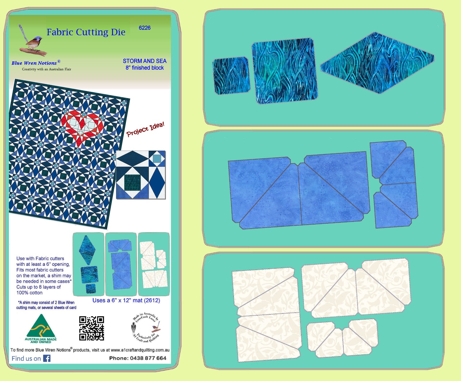 Storm at Sea makes an 8" block - 6226 - mat and instructions (included