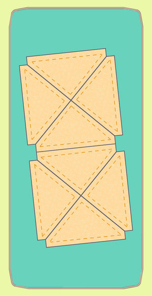 Triangles, Quarter Square, 3" finished block Alternate Layout - 6237b - Mat Included
