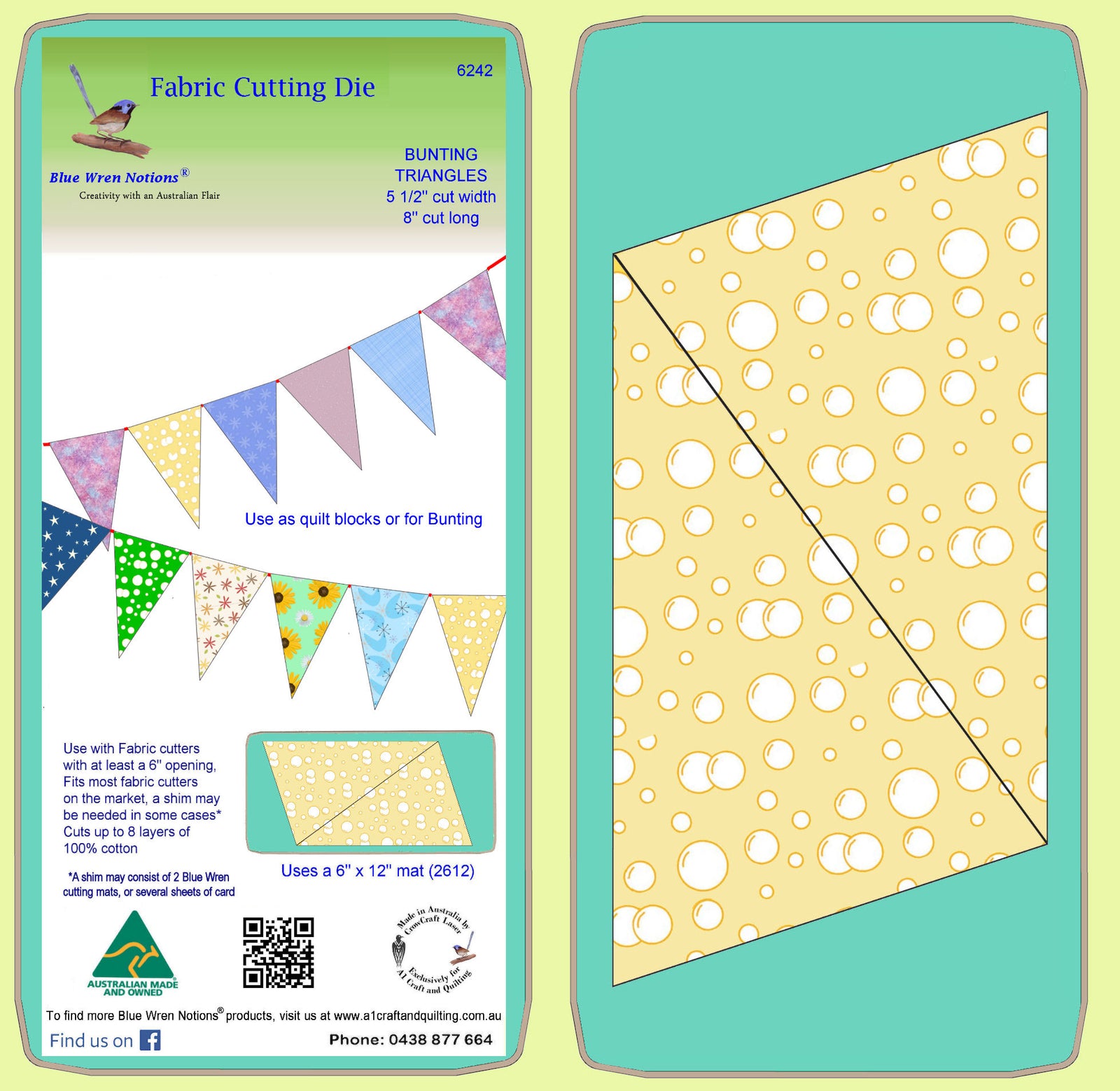 Bunting 5 1/4" wide x 8" long cut - 6242 - mat included