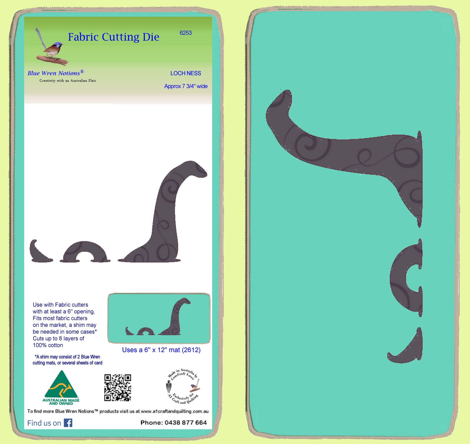 Loch Ness - 6253 - Blue Wren Fabric Cutting Die, includes mat