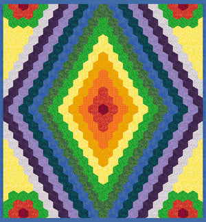 Hexagons 2" finished for paper piecing 3/8" seam - 6269 - with mat