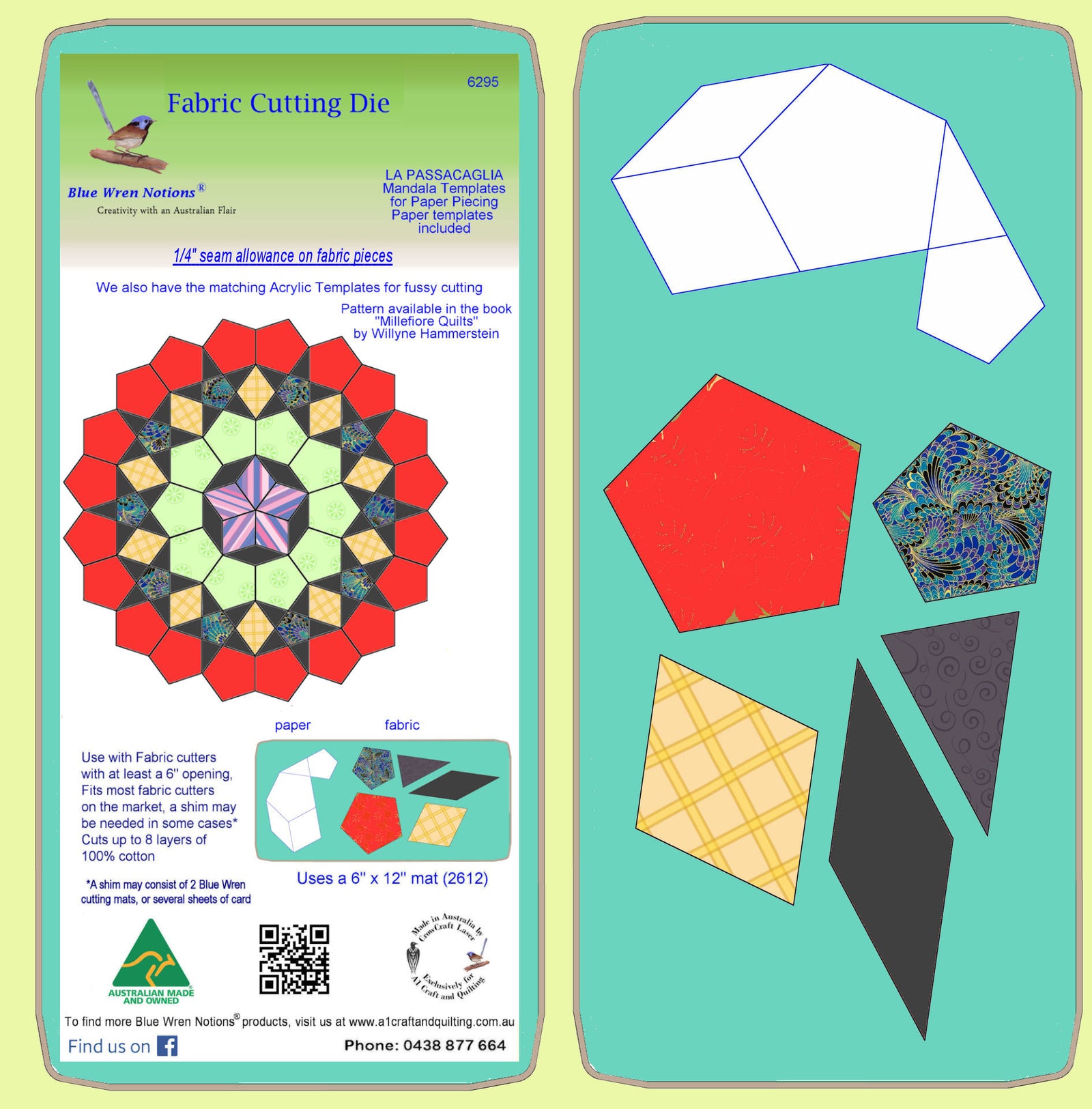 La Passacaglia Mandala Templates - Includes paper template dies - 6295, includes cutting mat