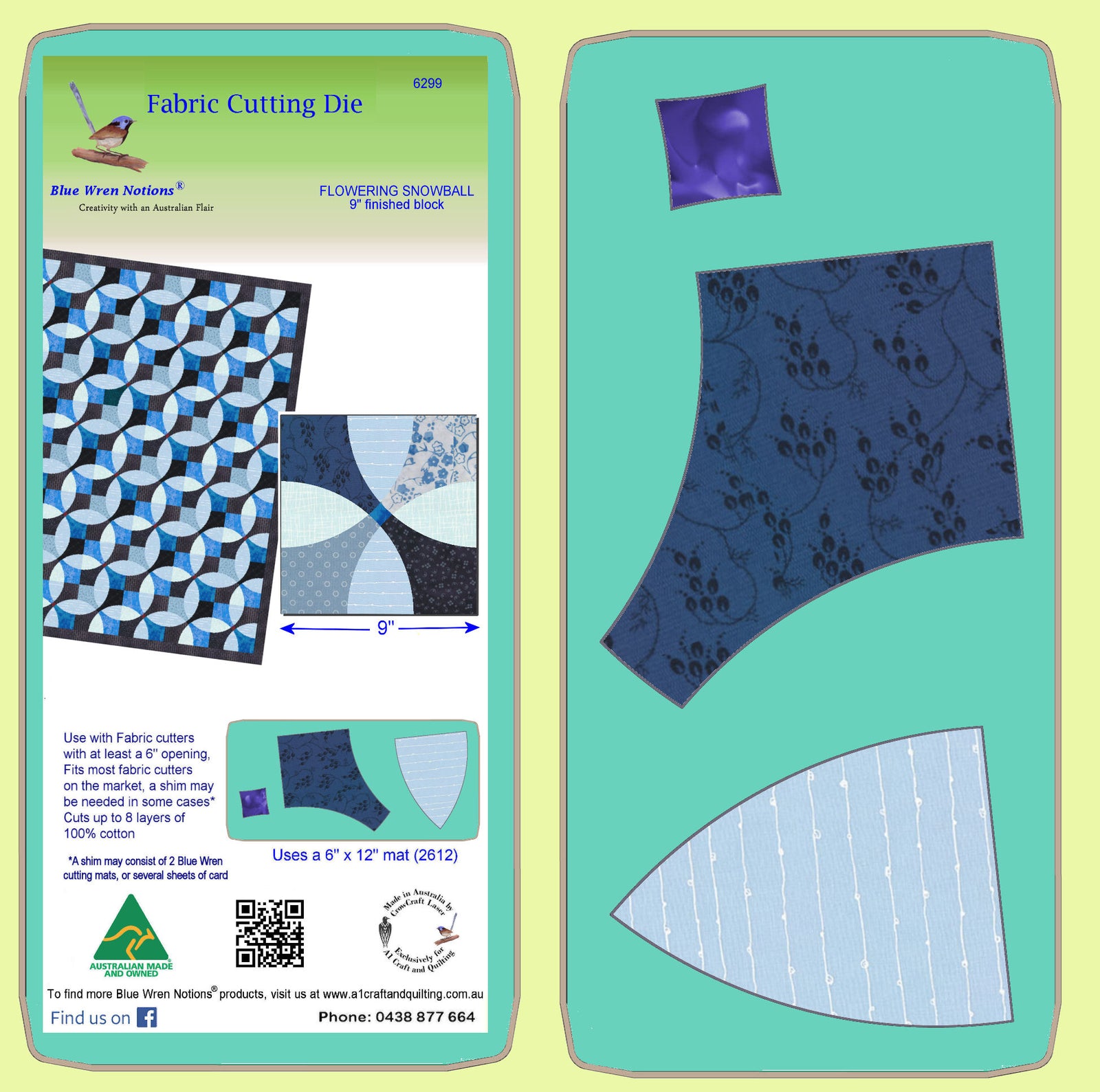 Flowering Snowball - 6299 - makes an 9" finished block - mat included