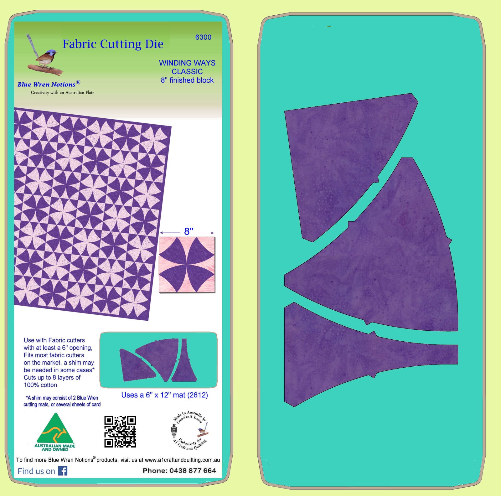 Winding Ways Classic  - 6300 - makes an 8" finished block - mat included