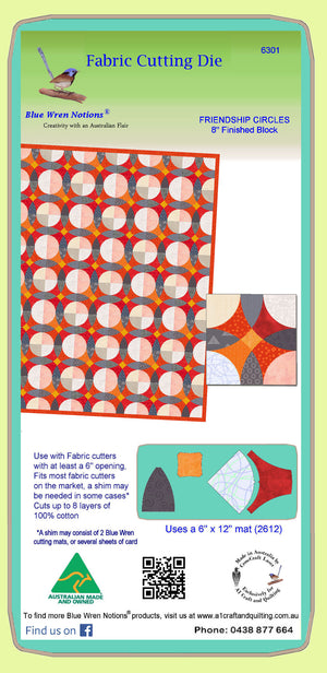Friendship Circles - 8" finished block - 6301 - mat and cover included