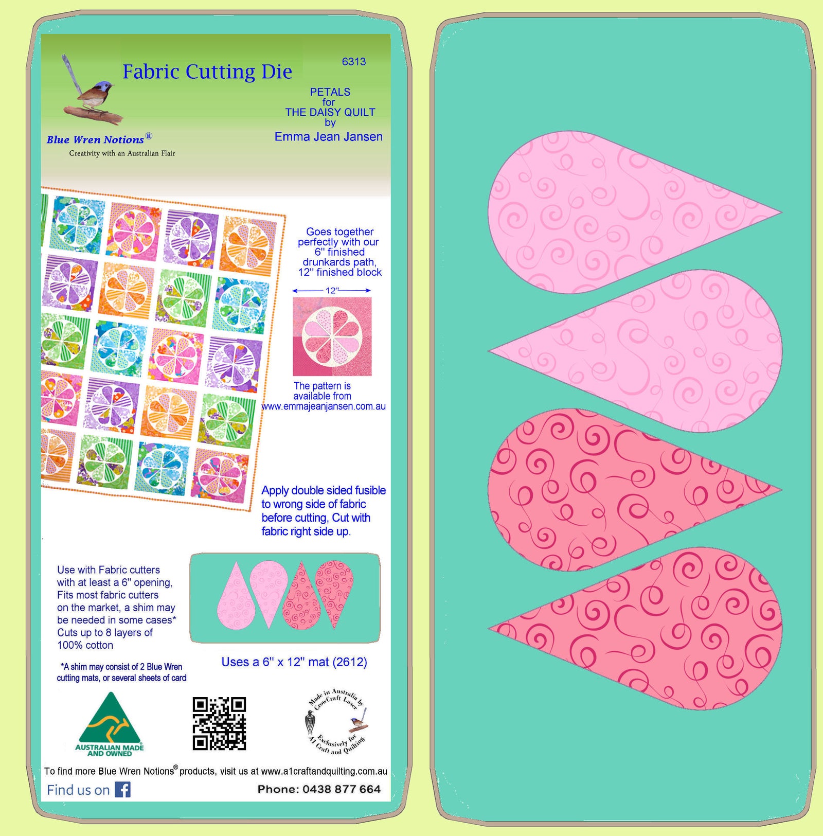 Petals - 6313 - 2½" W x 4½" L - Mat Included