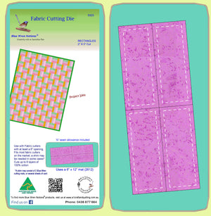 Rectangle 2" x 5" cut, (1½"x 4½") finished - Multi x 4 - 6323- mat included