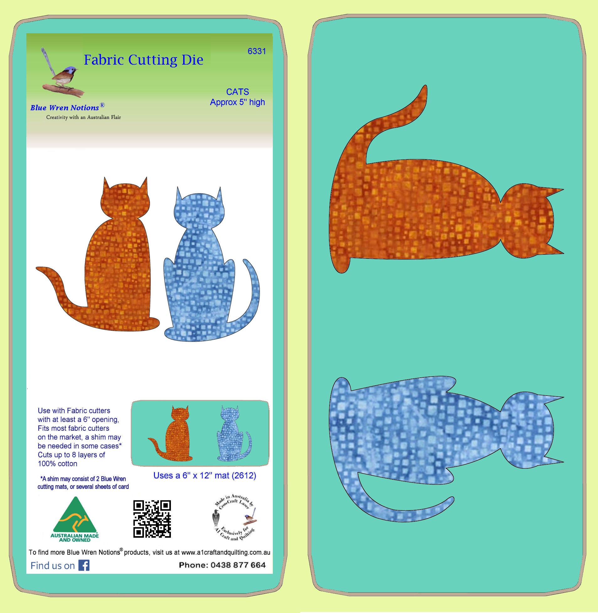 Cats  - 5" high- 6331 - Mat included