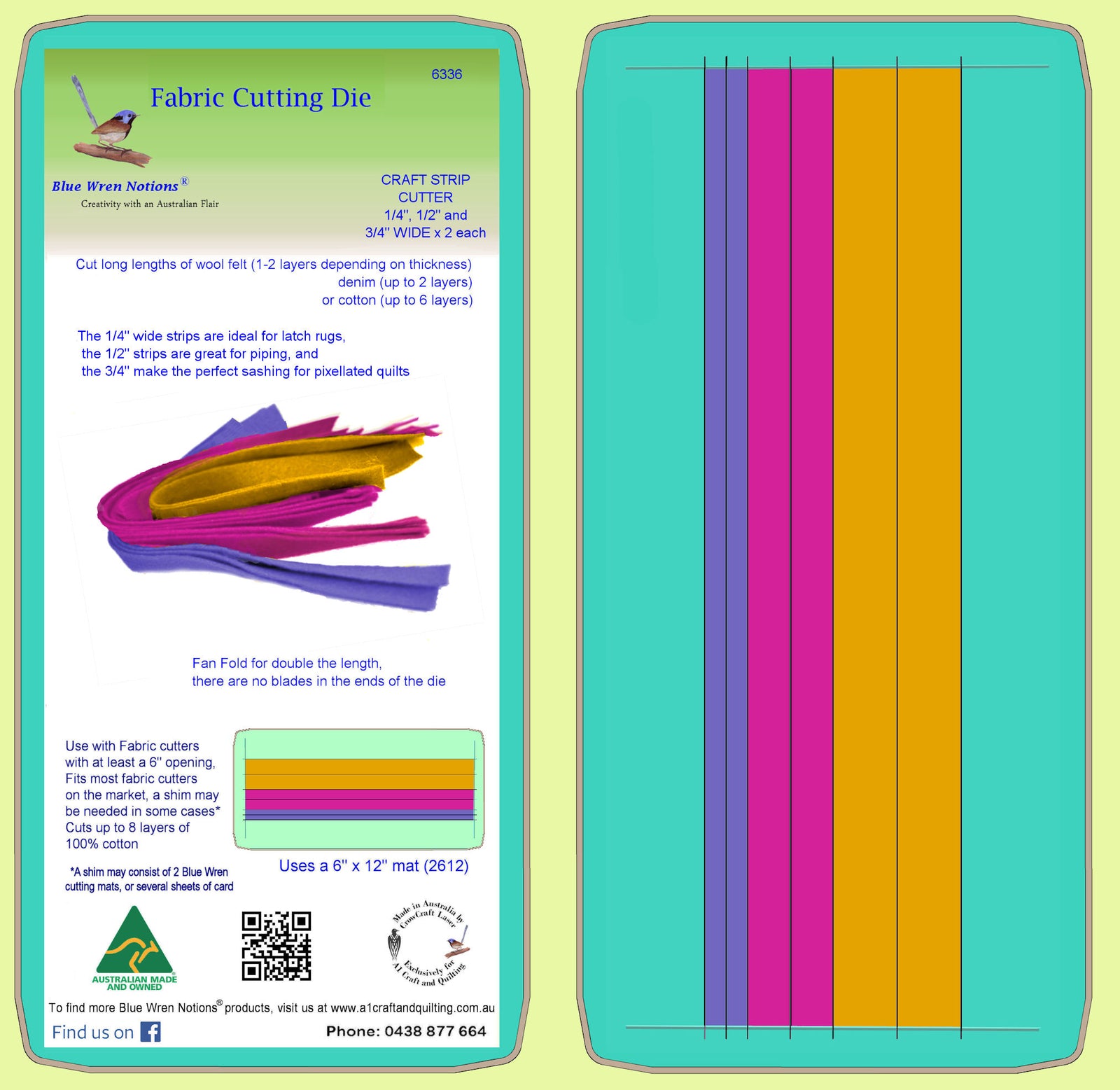 Craft Strip Cutter ¼" ½" and ¾" cut - 6336 - Mat included