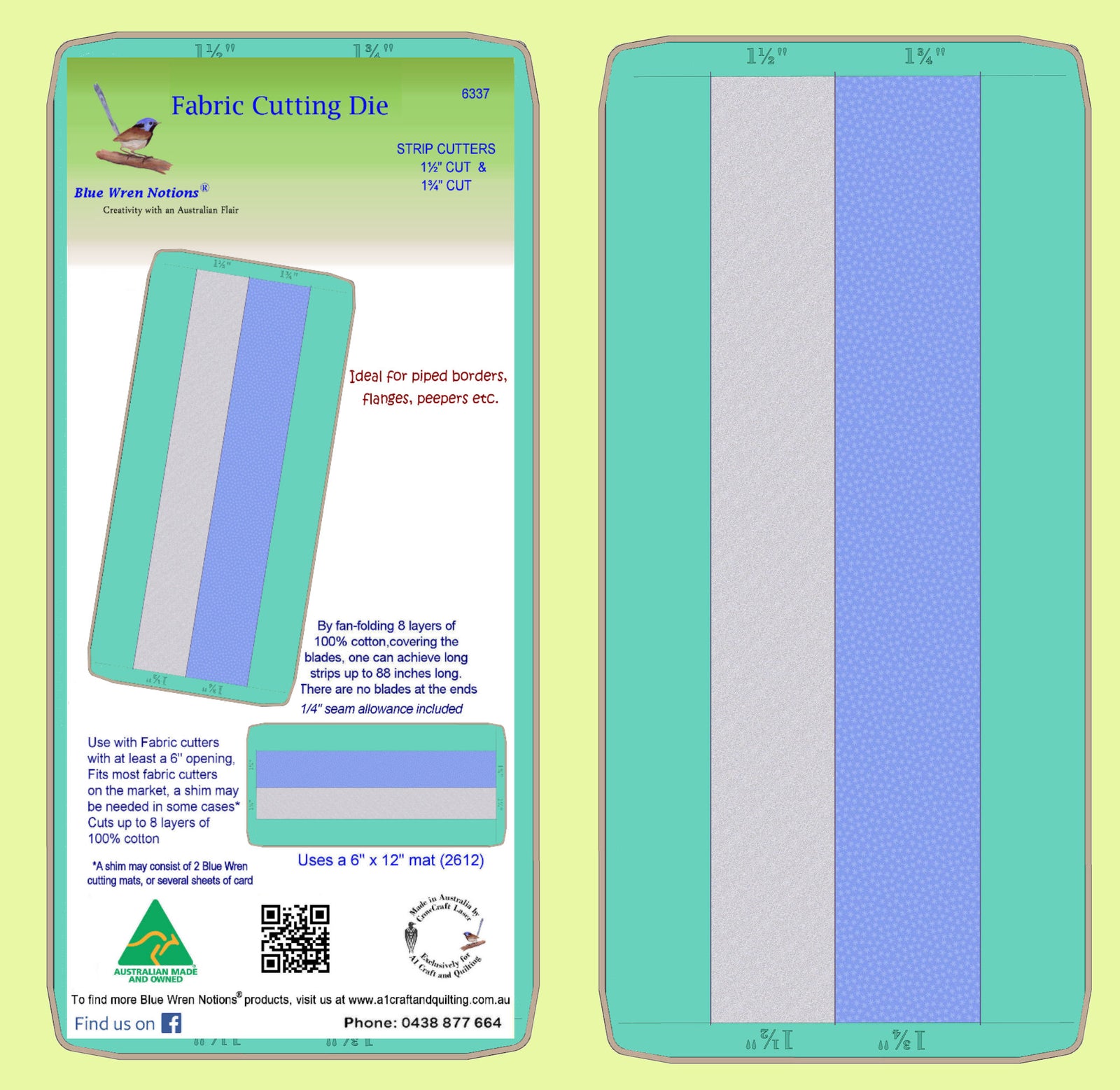 Strip Cutting Die 1½" and 1¾" -  6337