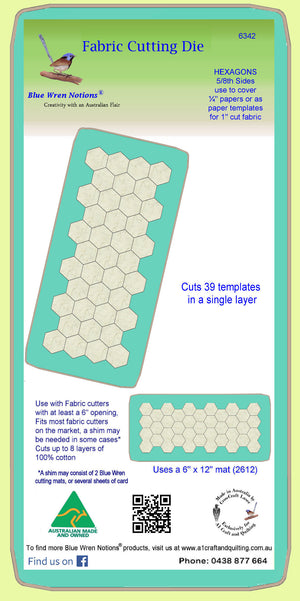 Hexagons 5/8 inch cut sides -  6342 - includes cutting mat