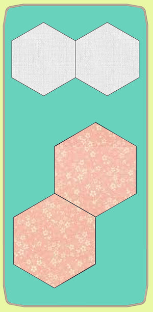 Hexagons 1½" finished sides, paper and fabric pieces, 3/8" seam allowance - 6348 - includes cutting mat