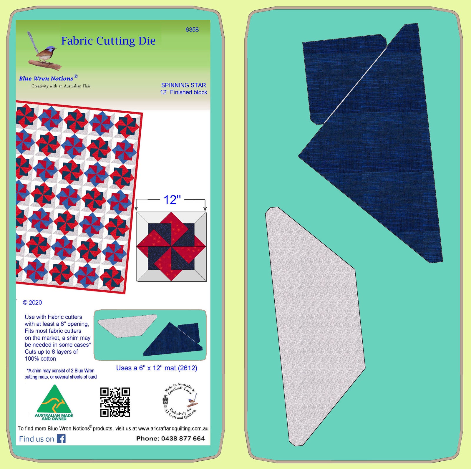 Spinning Star (12" finished block) -6358 - Mat included