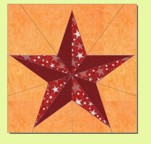 Star, Five Point 3D  - 6363  (8" finished block) - Mat included