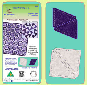 Morning Star - 6366 - makes a 12" finished block - For smaller cutters -Pattern, design layout and mat included