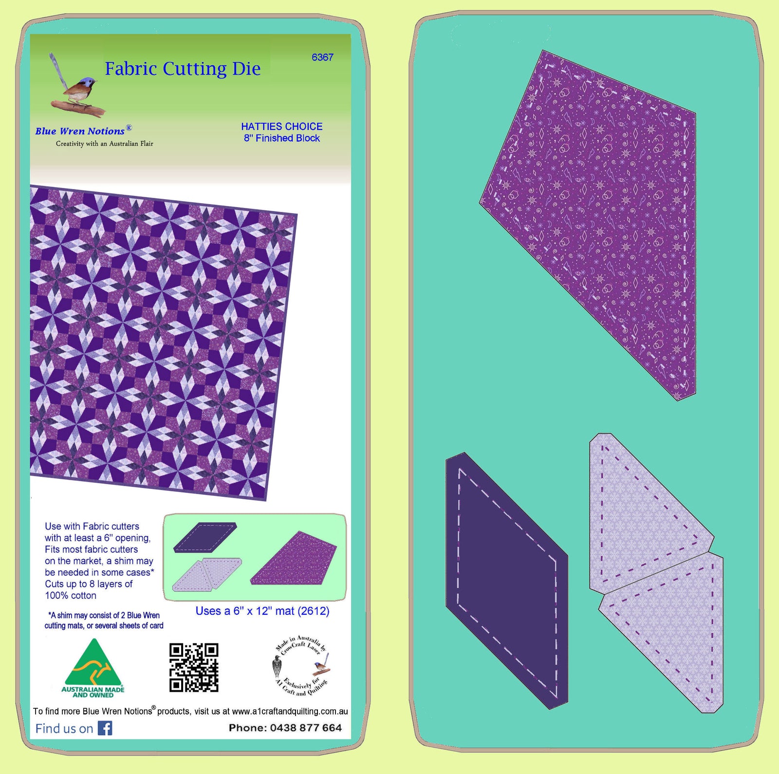 Hattie's Choice - 6367 - makes an 8" finished block - Pattern and mat included