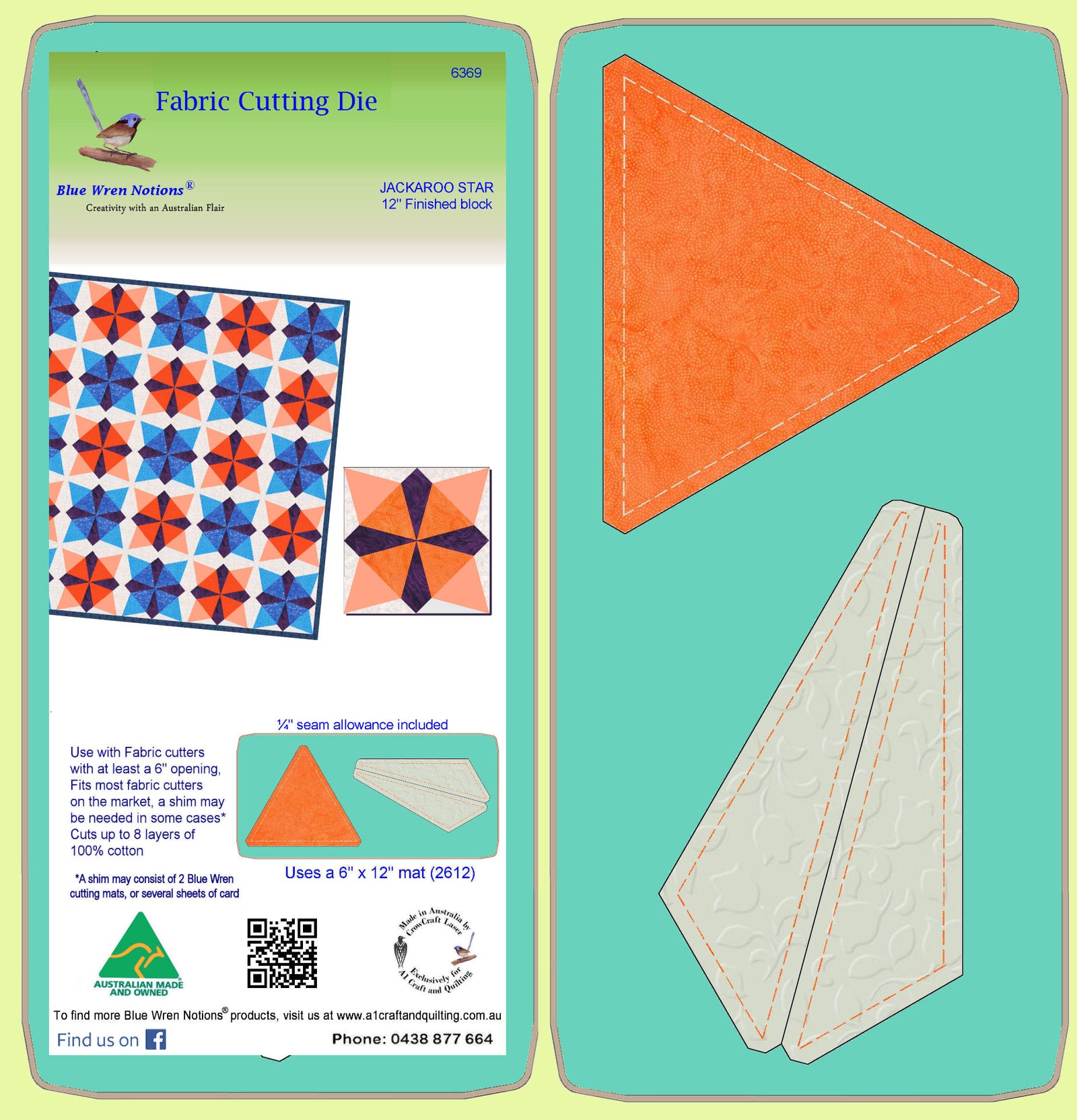 Jackaroo Star  (12" finished block) - 6369 - Mat included