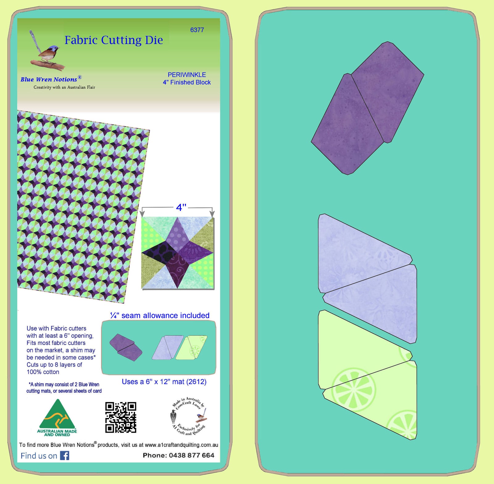 Periwinkle (Classic Series) - 6377  (4" block) -  Mat included