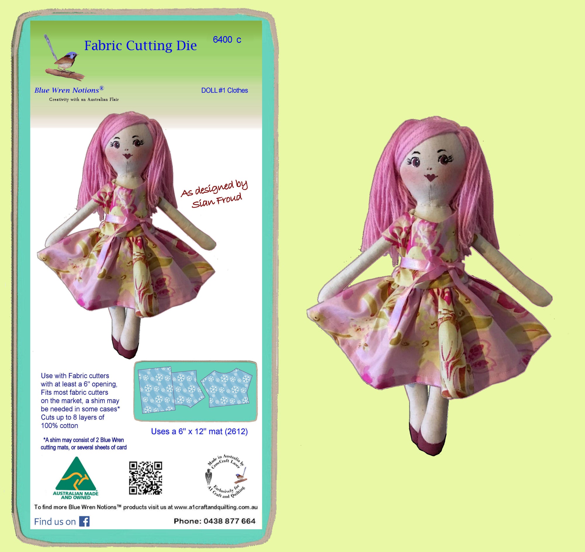Doll Clothes #1, designed by Sian Froud,- 6400c - includes cutting mat