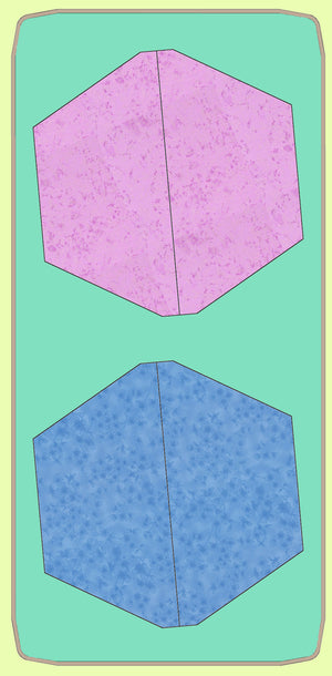 Half Hexagon 2¼" finished sides, for Charm Packs, 6432 - Includes cutting Mat