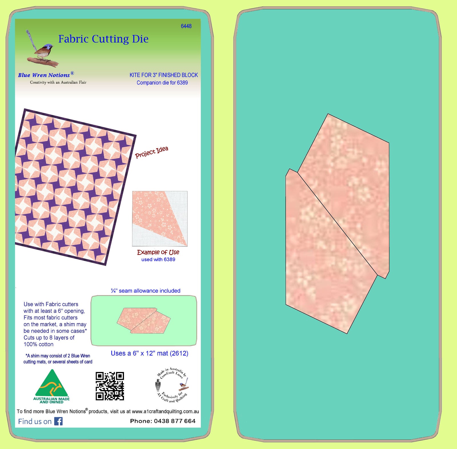 Kite for 3" finished Block - 6448 - mat included